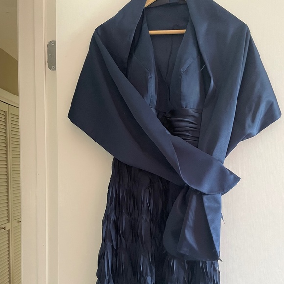 Navy Party dress and wrap - Picture 2 of 5